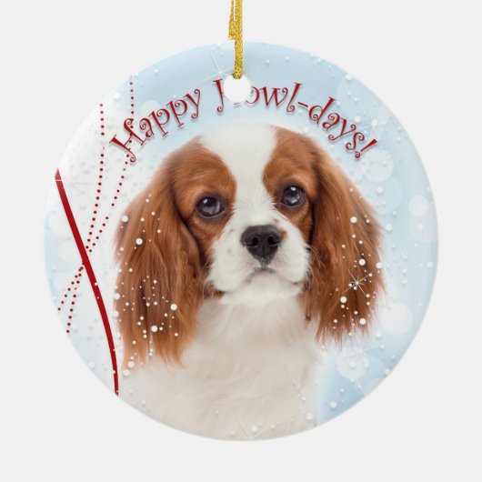 Cavalier kerstversiering keramisch ornament (Achterkant)