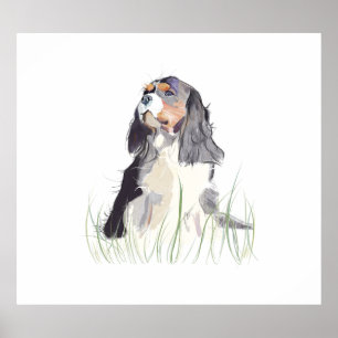 Cavalier King Aquarel Muur Kunst Poster