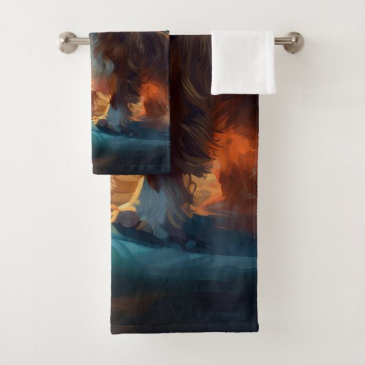 Cavalier King Beach Surfen Schilderij Bad Handdoek (Insitu)