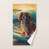 Cavalier King Beach Surfen Schilderij Bad Handdoek (Handdoek)