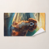Cavalier King Beach Surfen Schilderij Bad Handdoek (Handdoek)