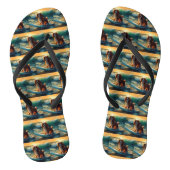 Cavalier King Beach Surfen Schilderij Teenslippers (Voetbed)