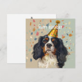 Cavalier King Charled Spaniel Verjaardagskaart Feestdagenkaart (Voorkant / Achterkant)