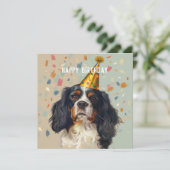Cavalier King Charled Spaniel Verjaardagskaart Feestdagenkaart (Staand voorkant)