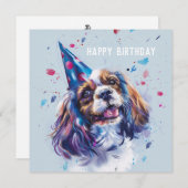 Cavalier King Charled Spaniel Verjaardagskaart Feestdagenkaart (Voorkant / Achterkant)