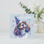 Cavalier King Charled Spaniel Verjaardagskaart Feestdagenkaart (Staand voorkant)