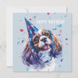 Cavalier King Charled Spaniel Verjaardagskaart Feestdagenkaart