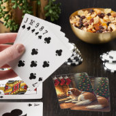 Cavalier King Charles bij de Haard Kerstmis Pokerkaarten (Insitu)
