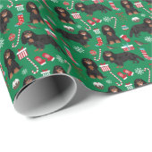 Cavalier King Charles Black en Tan Kerstmis Cadeaupapier (Rol Hoek)