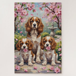 Cavalier King Charles Bloesemtuintuin Kunst Legpuzzel