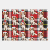 Cavalier King Charles Christmas Dog Holiday Plaid Inpakpapier Vel (Voorkant 2)