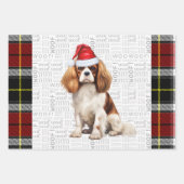 Cavalier King Charles Christmas Dog Holiday Plaid Inpakpapier Vel (Voorkant)