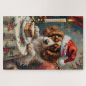Cavalier King Charles Christmas Pudding Tea Party Legpuzzel (Horizontaal)