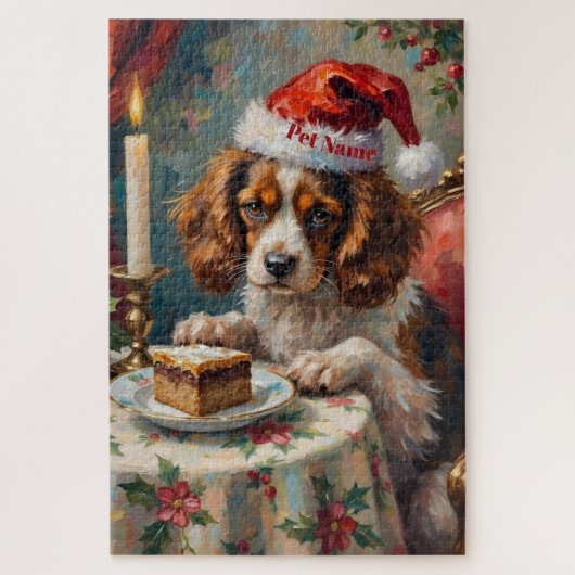 Cavalier King Charles Christmas Pudding Tea Party Legpuzzel (Verticaal)