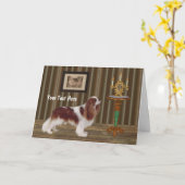 Cavalier King Charles Dog Art-fotokaart Kaart (Gele Bloem)