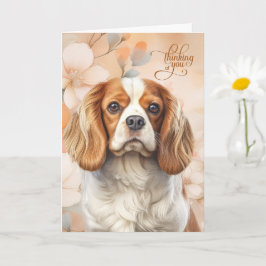 Cavalier King Charles Dog Blossoms Thinking of You Kaart