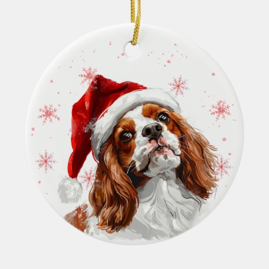 Cavalier King Charles Dog Christmas Personalized Keramisch Ornament (Voorkant)