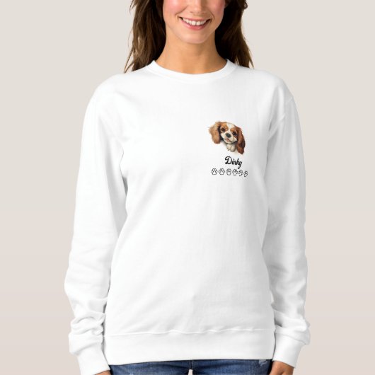 Cavalier King Charles Dog gepersonaliseerd T-shirt (Voorkant)