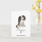 Cavalier King Charles Dog Paw Puppy Pets Birthday Kaart (Gele Bloem)