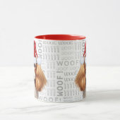 Cavalier King Charles Dog Santa op houten achtergr Mok (Midden)