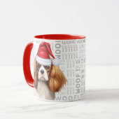 Cavalier King Charles Dog Santa op houten achtergr Mok (Voorkant links)