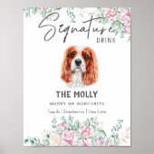 Cavalier King Charles Dog Signature Drink Sign Poster (Voorkant)