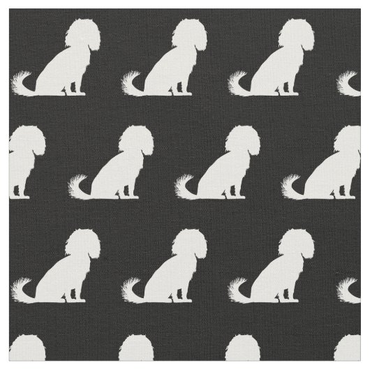 Cavalier King Charles Dog Silhouette Pet Stof (Close Up)