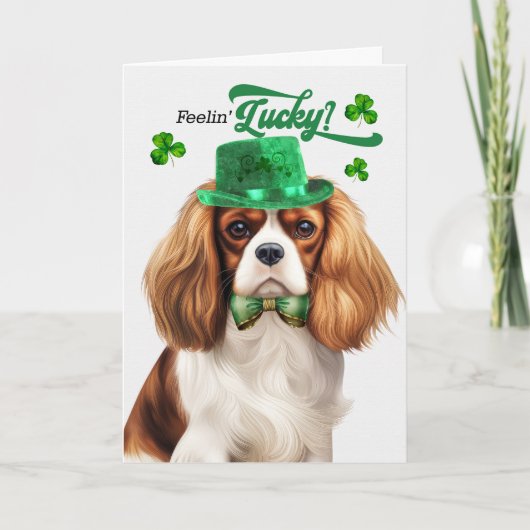 Cavalier King Charles Dog St Patrick's Day Feestdagen Kaart (Voorkant)