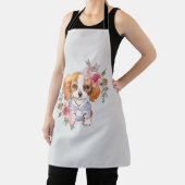 Cavalier King Charles Dog Waterverf Art Schort (Insitu)