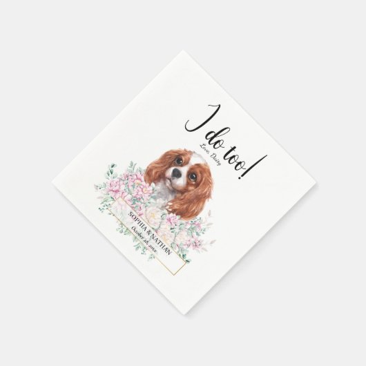 Cavalier King Charles Dog Wedding Cocktail Napkins Servet (Hoek)