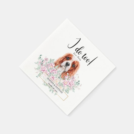 Cavalier King Charles Dog Wedding Cocktail Napkins Servet (Hoek)