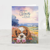 Cavalier King Charles Dog Wildflowers Pet Sympathy Kaart (Voorkant)