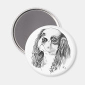 Cavalier King Charles Drawing Magneet (Voorkant / Achterkant)