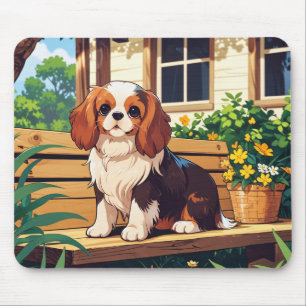 Cavalier King Charles driekleur op een bank Muismat
