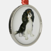 Cavalier King Charles - Driekleurig Metalen Ornament (Rechts)