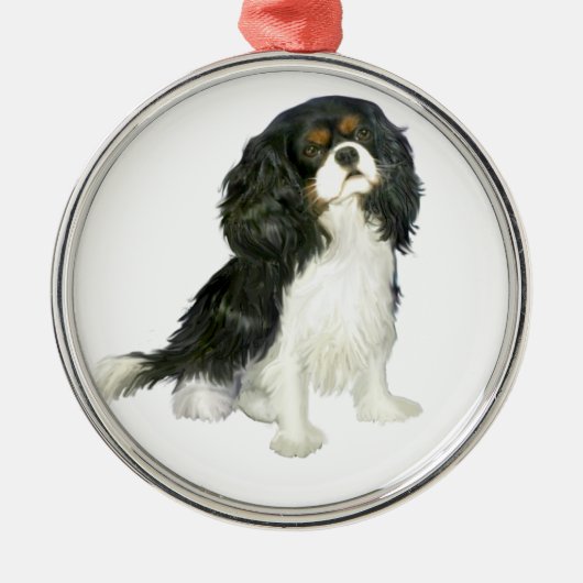 Cavalier King Charles - Driekleurig Metalen Ornament (Voorkant)