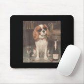Cavalier King Charles drinkt champagne grappig Muismat (Met muis)