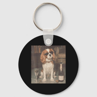 Cavalier King Charles drinkt champagne grappig Sleutelhanger