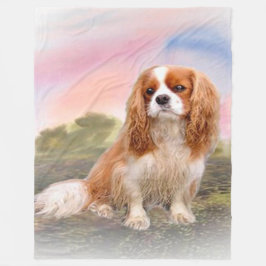 Cavalier King Charles fleece deken