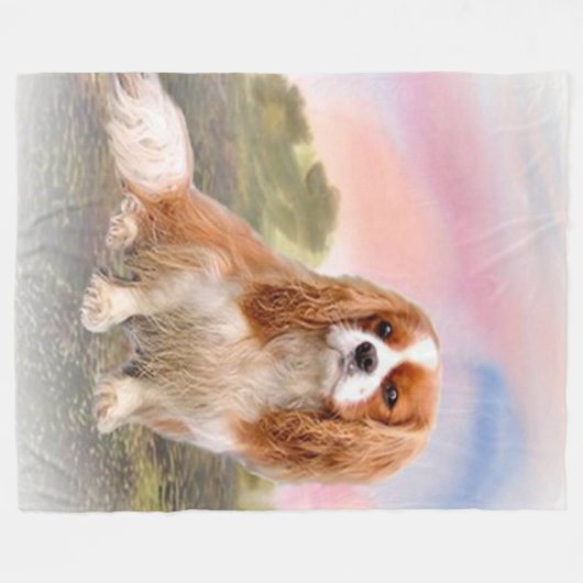 Cavalier King Charles fleece deken (Voorkant (Horizontaal))