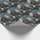 Cavalier King Charles Floral Blue Design Cadeaupapier (Hoek)