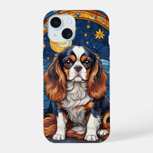 Cavalier King Charles Gebrandschilderde Nachthemel iPhone 15 Case