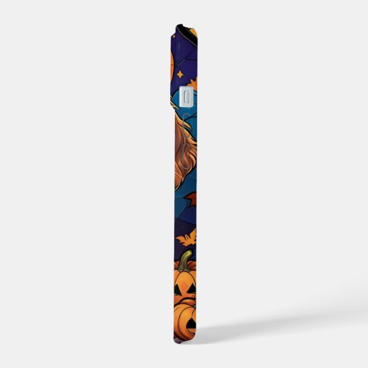 Cavalier King Charles Glas in lood Halloween iPhone 15 Case (Linkerkant)