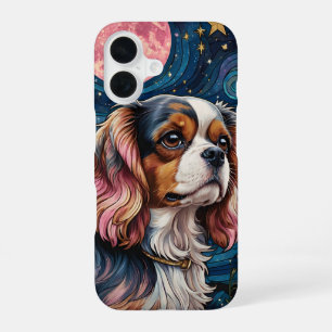Cavalier King Charles Glas in lood krijgt maan iPhone 16 Hoesje