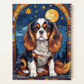 Cavalier King Charles Glas in lood Night Sky Moon Planner (Achterkant)