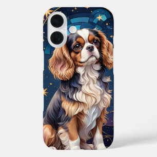 Cavalier King Charles Glas in lood Night Sky Star iPhone 16 Hoesje