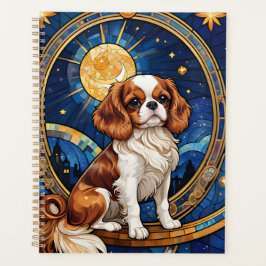 Cavalier King Charles Glas in lood Sky Stars Planner