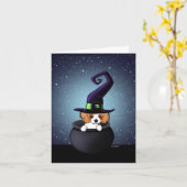 Cavalier King Charles Halloween Kaart (Gele Bloem)