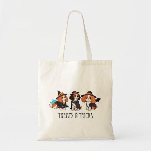 Cavalier King Charles halloween traktaties & trucs Tote Bag (Voorkant)