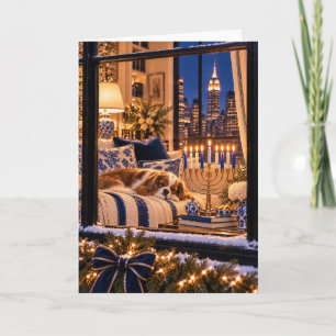 Cavalier King Charles Hanukka Kaart